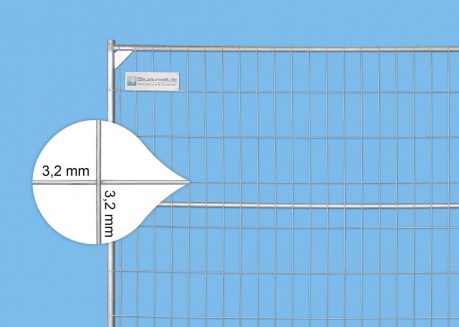 Bauzaun 17,5 kg EUTOP Premium Drahtstärke 3,2 mm - Rohr 1,2 mm - 3 Rohre