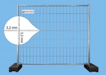 20er Set Mobilzaun 2,20m x 2,00m 11 kg extra stabil - 16 kg PE Fuß