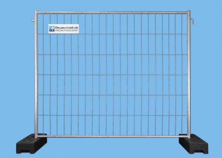 15er Set Mobilzaun 2,20 x 2,00 m 10,5 kg Rohr in Rohr feuerverzinkt - 16 kg PE Fuß