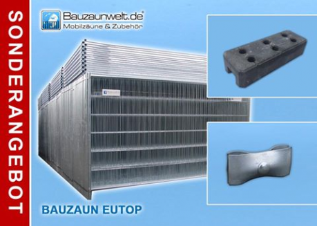 Bauzaun 13 kg EUTOP 36er Set inkl. Standfuß und Verbinder