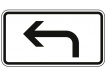 Verkehrszeichen Richtung der Gefahrstelle, linksweisend