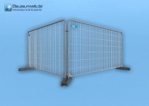 BAUZAUNWELT 10er Set 15,5 kg Mobilzaun mit Rundrahmen - Betonfuß und Verbinder